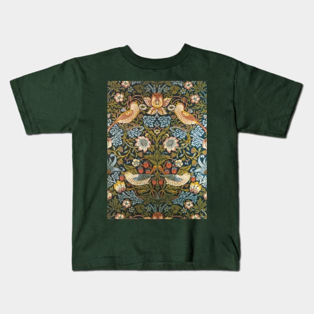 Strawberry Thieves by William Morris Kids T-Shirt by MasterpieceCafe